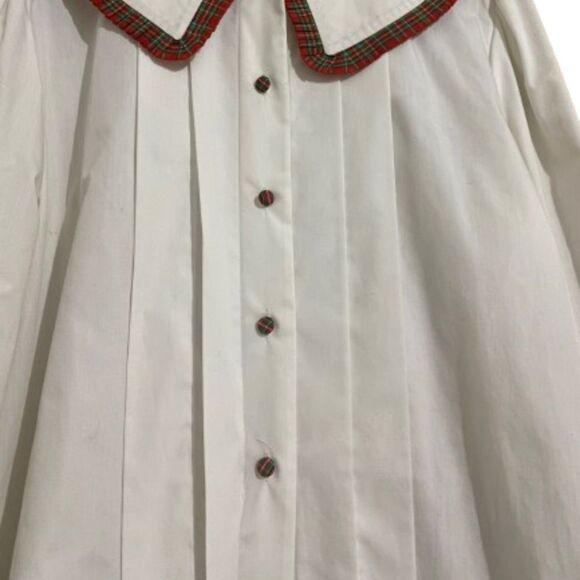 Rare & Collectible WOMEN’s WHITE BUTTON DOWN w/ RED MULTI CHECK TRIM SHIRT Sz-10 - Picture 6 of 8